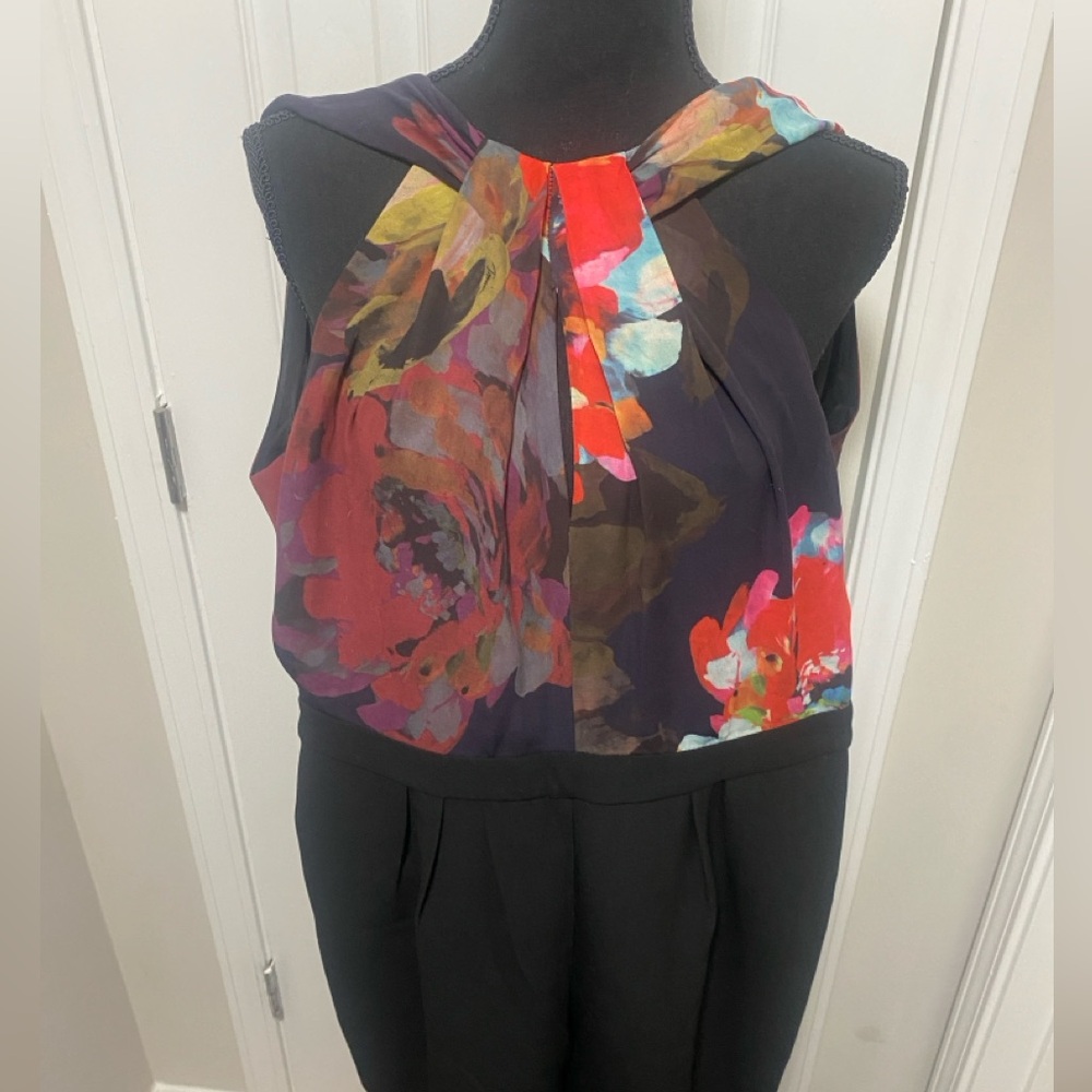 Trina Turk Floral Black Jumpsuit